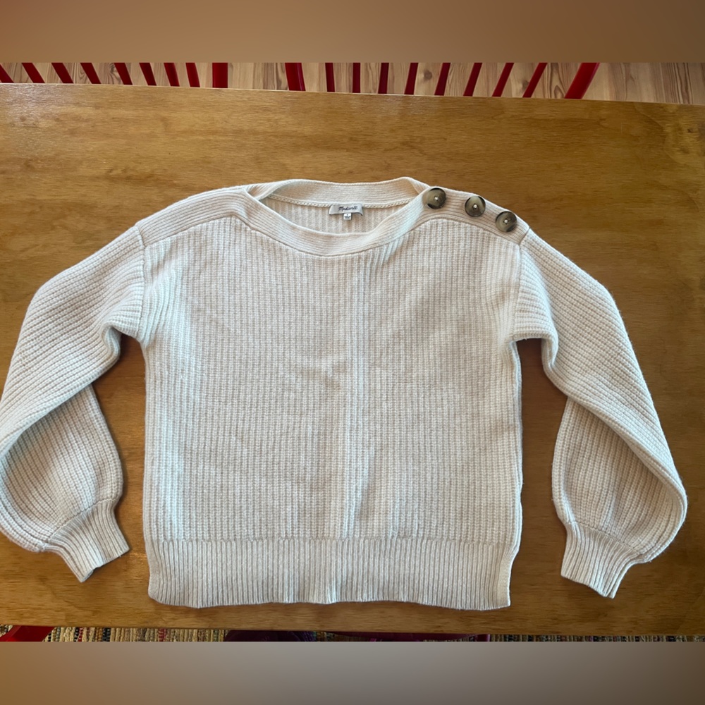 Madewell boatneck bubble sleeve sweater